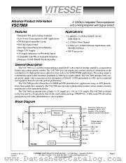 VSC7969WD2A datasheet pdf Vitesse Semiconductor Corporation