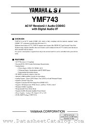 YMF743-S datasheet pdf YAMAHA