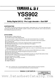 YSS902-E datasheet pdf YAMAHA