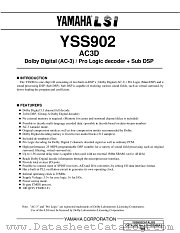YSS902-F datasheet pdf YAMAHA