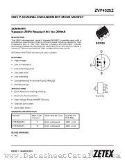 ZVP4525ZTC datasheet pdf Zetex Semiconductors