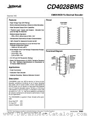 CD4028 datasheet pdf Intersil