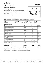 BFR949 datasheet pdf Infineon