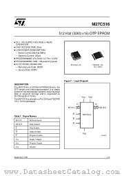 M27C516-10C1TR datasheet pdf ST Microelectronics
