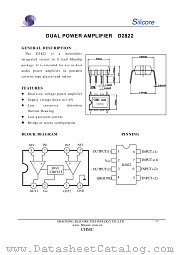 D2822 datasheet pdf Shaoxing Silicore Technology
