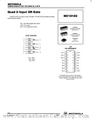 MC10103 datasheet pdf ON Semiconductor