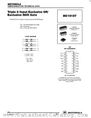 MC10107 datasheet pdf ON Semiconductor