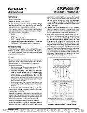 GP2W0001 datasheet pdf SHARP