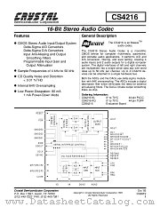 CS4216-KQ datasheet pdf Cirrus Logic