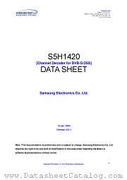 S5H1420X01 datasheet pdf Samsung Electronic