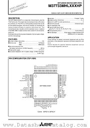 M37733MHL datasheet pdf Mitsubishi Electric Corporation