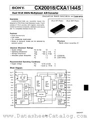CX20018 datasheet pdf SONY