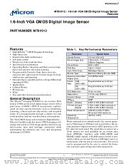 MT9V012 datasheet pdf Micron Technology