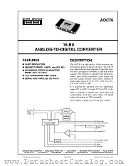 ADC76K datasheet pdf Burr Brown