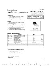 IRFBA22N50 datasheet pdf International Rectifier
