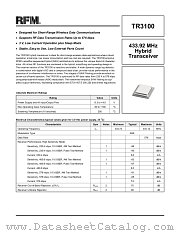 TR3100 datasheet pdf RF Monolithics Inc