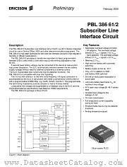 PBL38661-2 datasheet pdf Ericsson Microelectronics
