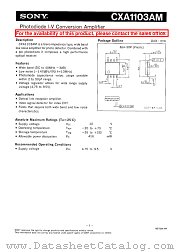 CXA1103 datasheet pdf SONY
