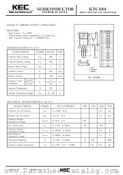 KTC1001 datasheet pdf Korea Electronics (KEC)