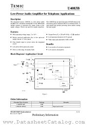 U4083 datasheet pdf TEMIC
