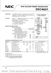 2SC4001 datasheet pdf NEC