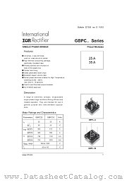 GBPC datasheet pdf International Rectifier