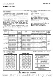 M5M5V216AWG-70L datasheet pdf Mitsubishi Electric Corporation