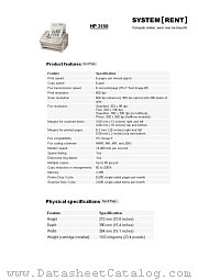 HP3150 datasheet pdf Agilent (Hewlett-Packard)