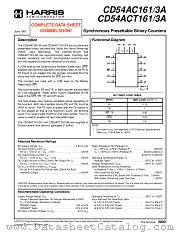 CD54AC161 datasheet pdf Intersil