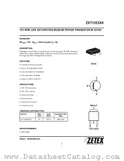 ZXT1053AKTC datasheet pdf Zetex Semiconductors