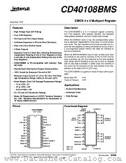 CD40108BMS datasheet pdf Intersil