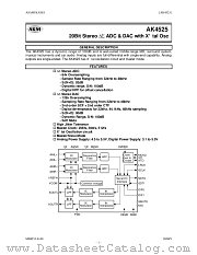 AK4525 datasheet pdf Asahi Kasei Microsystems