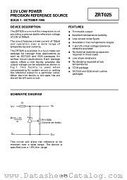 ZRT025A1 datasheet pdf Zetex Semiconductors