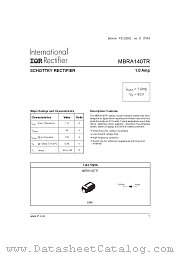 MBRA140TRPBF datasheet pdf International Rectifier
