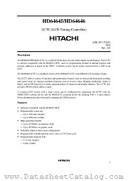 HD64646FS datasheet pdf Hitachi Semiconductor