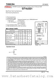 GT10J321 datasheet pdf TOSHIBA