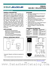 DS2431X datasheet pdf MAXIM - Dallas Semiconductor