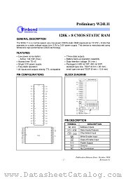W24L11Q-70LL datasheet pdf Winbond Electronics