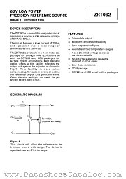 ZRT062N8C2 datasheet pdf Zetex Semiconductors
