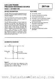 ZRT100A1 datasheet pdf Zetex Semiconductors