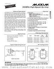MAX477EUA datasheet pdf MAXIM - Dallas Semiconductor