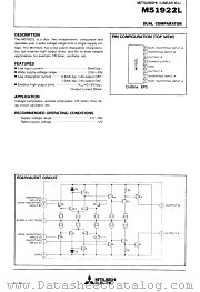 M51922L datasheet pdf Mitsubishi Electric Corporation