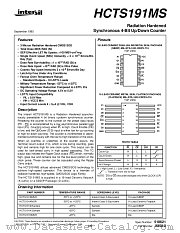 HCTS191KMSR datasheet pdf Intersil