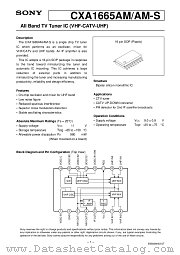 CXA1665AM-S datasheet pdf SONY