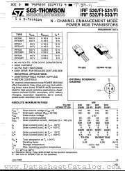 IRF530FI datasheet pdf ST Microelectronics