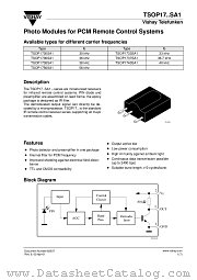 TSOP1730SA1 datasheet pdf Vishay
