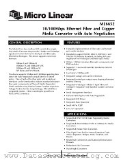 ML6652EH datasheet pdf Micro Linear