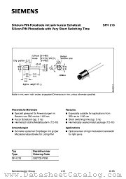 SFH216 datasheet pdf Siemens