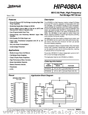 HIP4080AIP datasheet pdf Intersil
