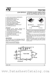 TDA7360HS datasheet pdf ST Microelectronics